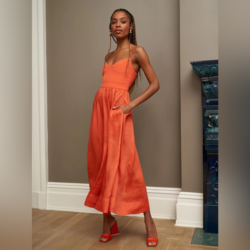 La Ligne Tracy dress in coral orange. Size small. Barely worn.